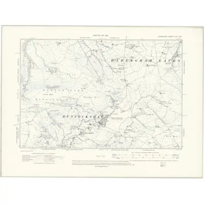 1909 Map of Lancashire LXIV.SW, 1913 Print