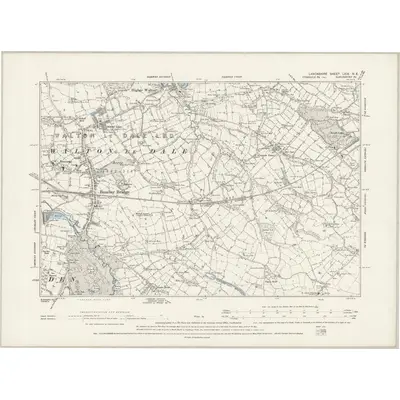 1891 Map of Lancashire LXIX.NE, 1895 Print