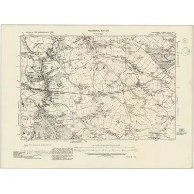 1938 Map of Lancashire LXIX.NE, 1945 Print