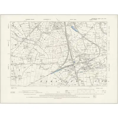 1891 Map of Lancashire LXIX.NW, 1894 Print