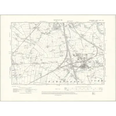 1909 Map of Lancashire LXIX.NW, 1912 Print