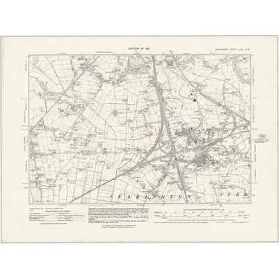 1929 Map of Lancashire LXIX.NW, 1931 Print