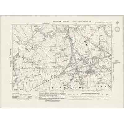 1938 Map of Lancashire LXIX.NW, 1943 Print