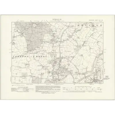 1928 Map of Lancashire LXIX.SE, 1931 Print