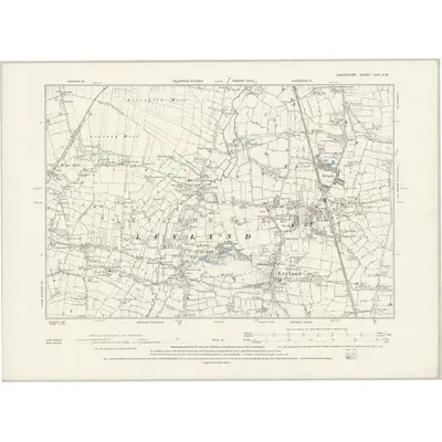 1893 Map of Lancashire LXIX.SW, 1894 Print