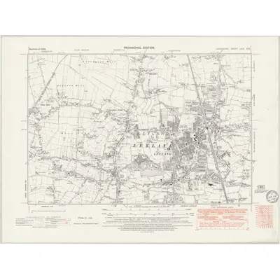 1938 Map of Lancashire LXIX.SW, 1949 Print