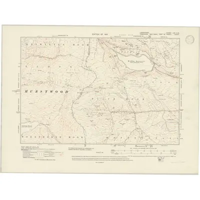 1909 Map of Lancashire LXV.NW, 1947 Print