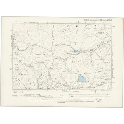 1892 Map of Lancashire LXV.SW, 1895 Print