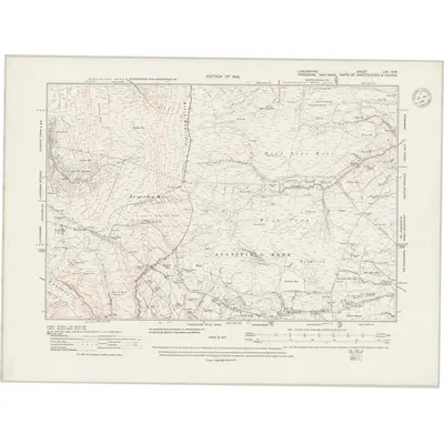 1909 Map of Lancashire LXV.SW, 1947 Print