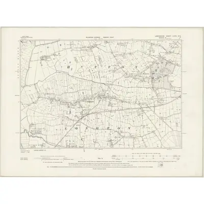 1891 Map of Lancashire LXVIII.NE, 1894 Print