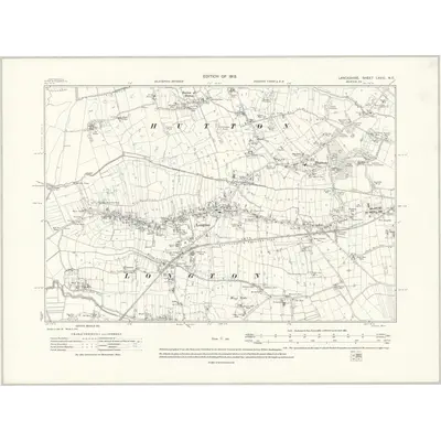 1909 Map of Lancashire LXVIII.NE, 1912 Print