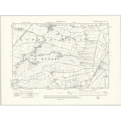 1909 Map of Lancashire LXVIII.SE, 1912 Print