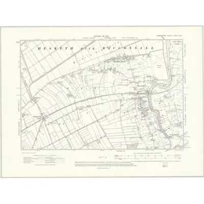 1909 Map of Lancashire LXVIII.SW, 1912 Print