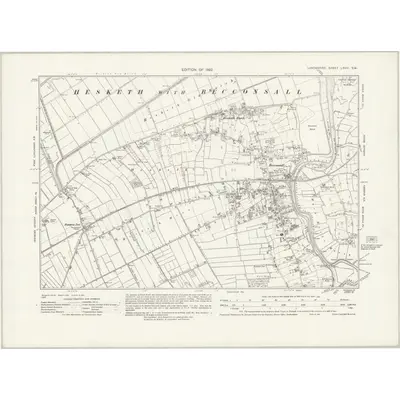 1929 Map of Lancashire LXVIII.SW, 1932 Print
