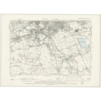 1891 Map of Lancashire LXX.NE, 1895 Print
