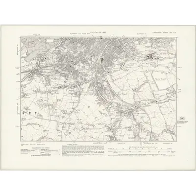 1928 Map of Lancashire LXX.NE, 1932 Print