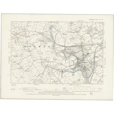1892 Map of Lancashire LXX.NW, 1894 Print