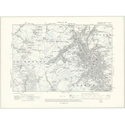 1909 Map of Lancashire LXX.SE, 1913 Print