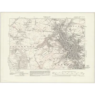 1928 Map of Lancashire LXX.SE, 1931 Print