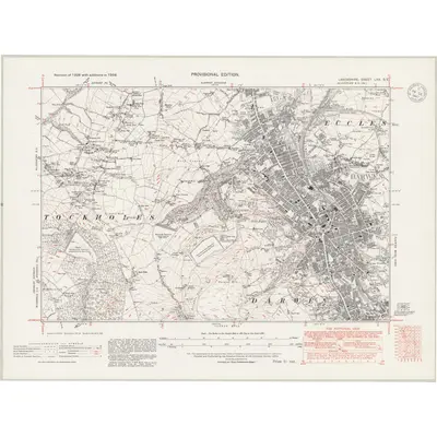 1938 Map of Lancashire LXX.SE, 1947 Print