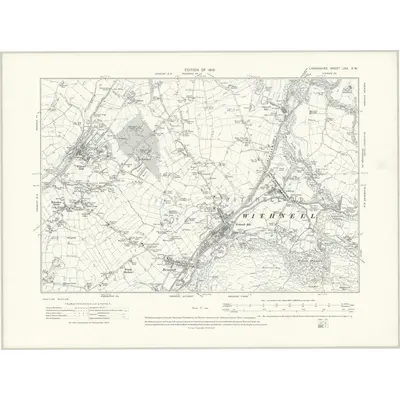 1909 Map of Lancashire LXX.SW, 1913 Print