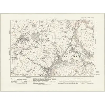 1928 Map of Lancashire LXX.SW, 1931 Print