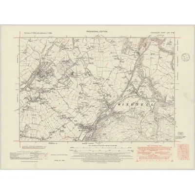 1938 Map of Lancashire LXX.SW, 1948 Print