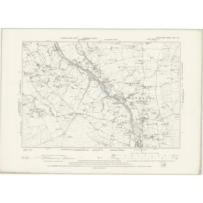 1891 Map of Lancashire LXXI.NE, 1894 Print