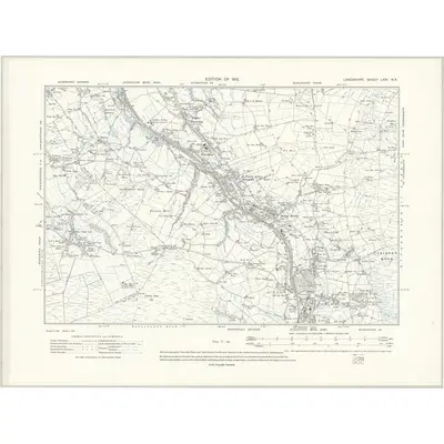 1909 Map of Lancashire LXXI.NE, 1912 Print
