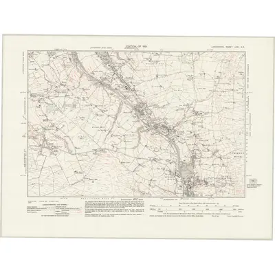 1928 Map of Lancashire LXXI.NE, 1931 Print