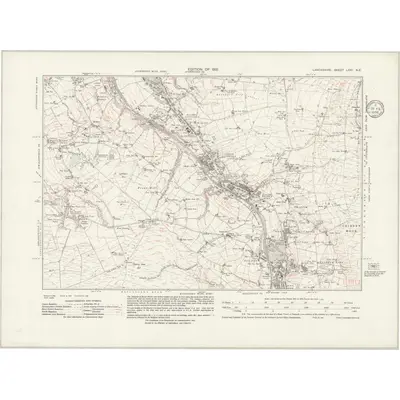 1928 Map of Lancashire LXXI.NE, 1936 Print