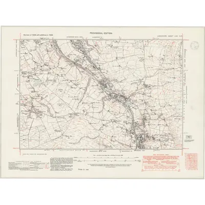 1938 Map of Lancashire LXXI.NE, 1947 Print