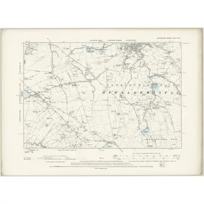 1890 Map of Lancashire LXXI.NW, 1894 Print