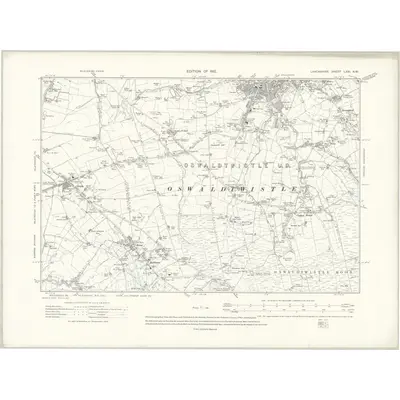 1909 Map of Lancashire LXXI.NW, 1912 Print