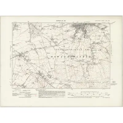 1928 Map of Lancashire LXXI.NW, 1931 Print