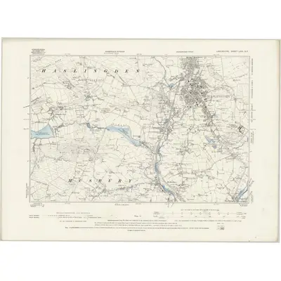 1891 Map of Lancashire LXXI.SE, 1894 Print