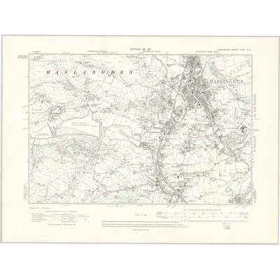 1909 Map of Lancashire LXXI.SE, 1911 Print