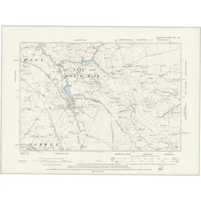 1891 Map of Lancashire LXXI.SW, 1894 Print