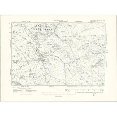 1909 Map of Lancashire LXXI.SW, 1912 Print