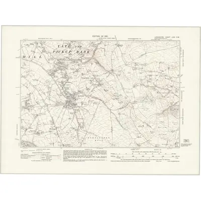 1928 Map of Lancashire LXXI.SW, 1931 Print