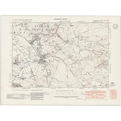 1938 Map of Lancashire LXXI.SW, 1947 Print