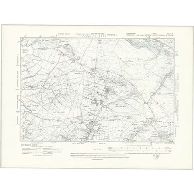 1909 Map of Lancashire LXXII.NE, 1912 Print