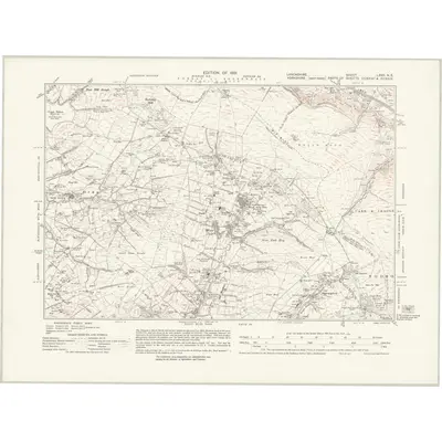 1928 Map of Lancashire LXXII.NE, 1931 Print