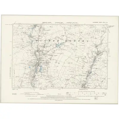1892 Map of Lancashire LXXII.NW, 1894 Print