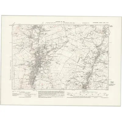 1928 Map of Lancashire LXXII.NW, 1931 Print