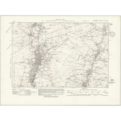 1928 Map of Lancashire LXXII.NW, 1936 Print