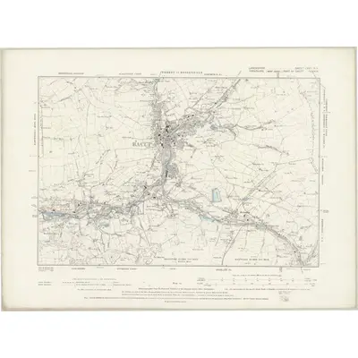 1891 Map of Lancashire LXXII.SE, 1894 Print