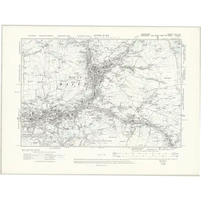 1909 Map of Lancashire LXXII.SE, 1912 Print