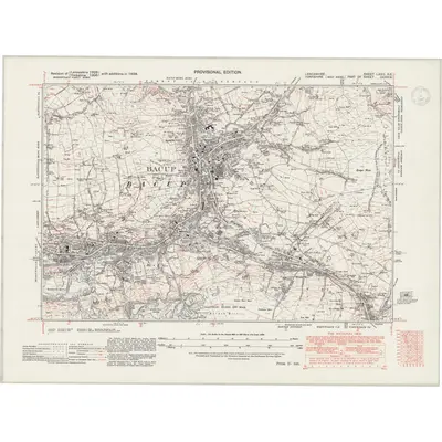 1938 Map of Lancashire LXXII.SE, 1947 Print