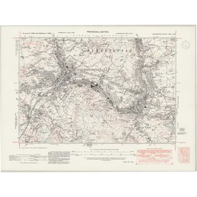 1938 Map of Lancashire LXXII.SW, 1947 Print
